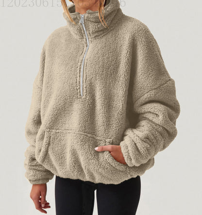Women's Oversized Sherpa Quarter Zip Pullover
