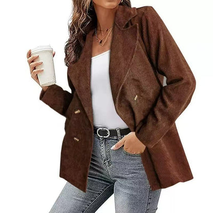 Women's Corduroy Blazer Oversized Casual Jacket