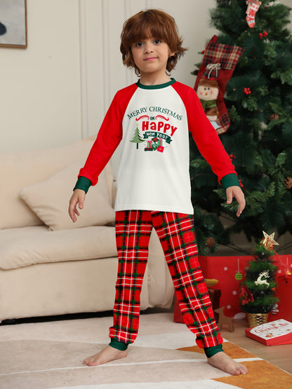 Christmas Gift Plaid Letter Parent-child Package Printed Christmas Pajamas