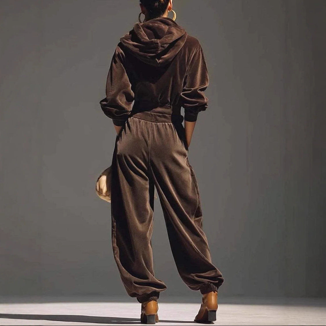 Womens Velvet Lounge Jogger Pants Set