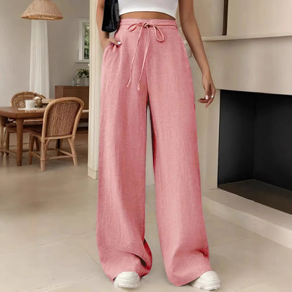 Women's Flowy High Waisted Wide Leg Casual Summer Pants