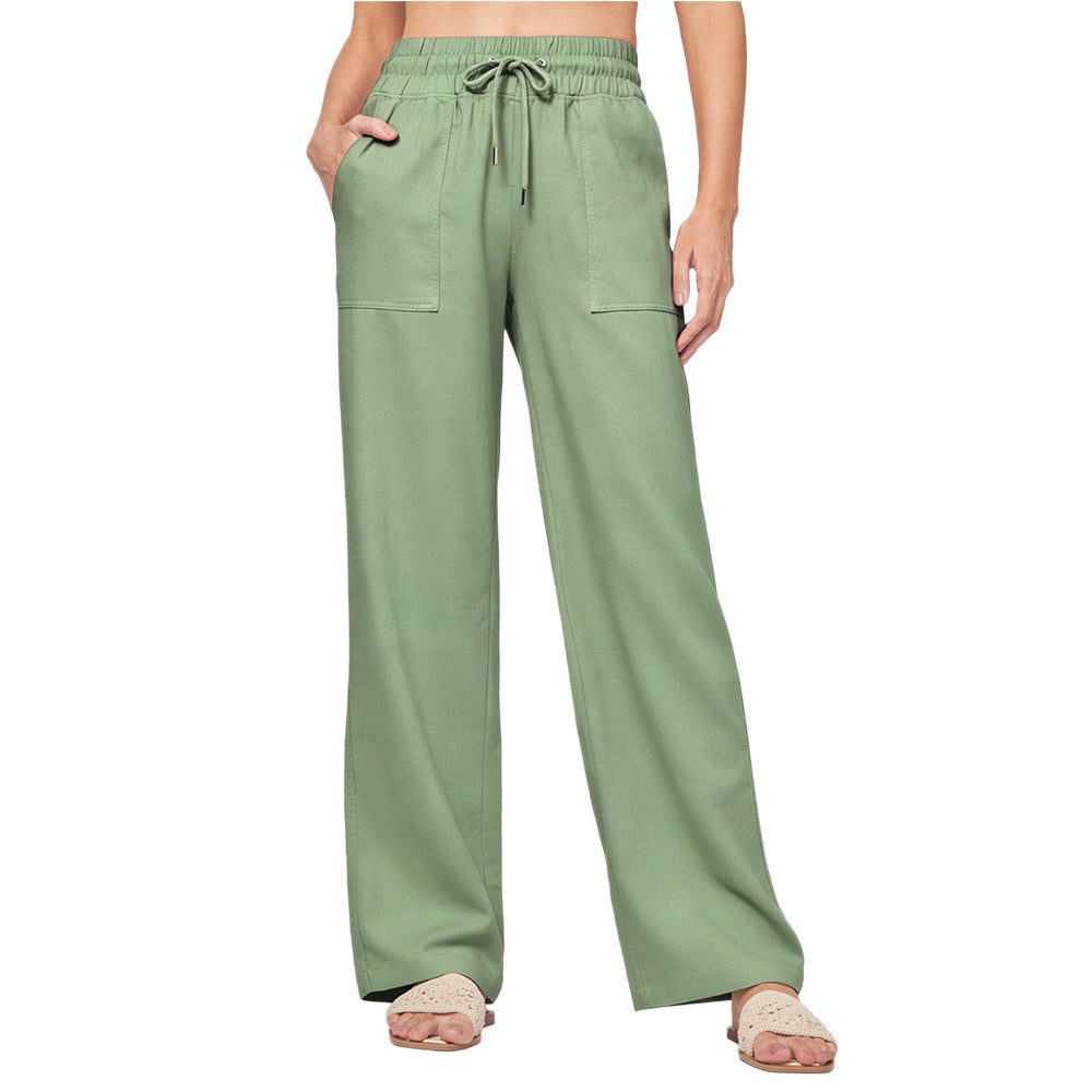 Women High Waist Straight Leg Lounge Pants Casual Loose Fit
