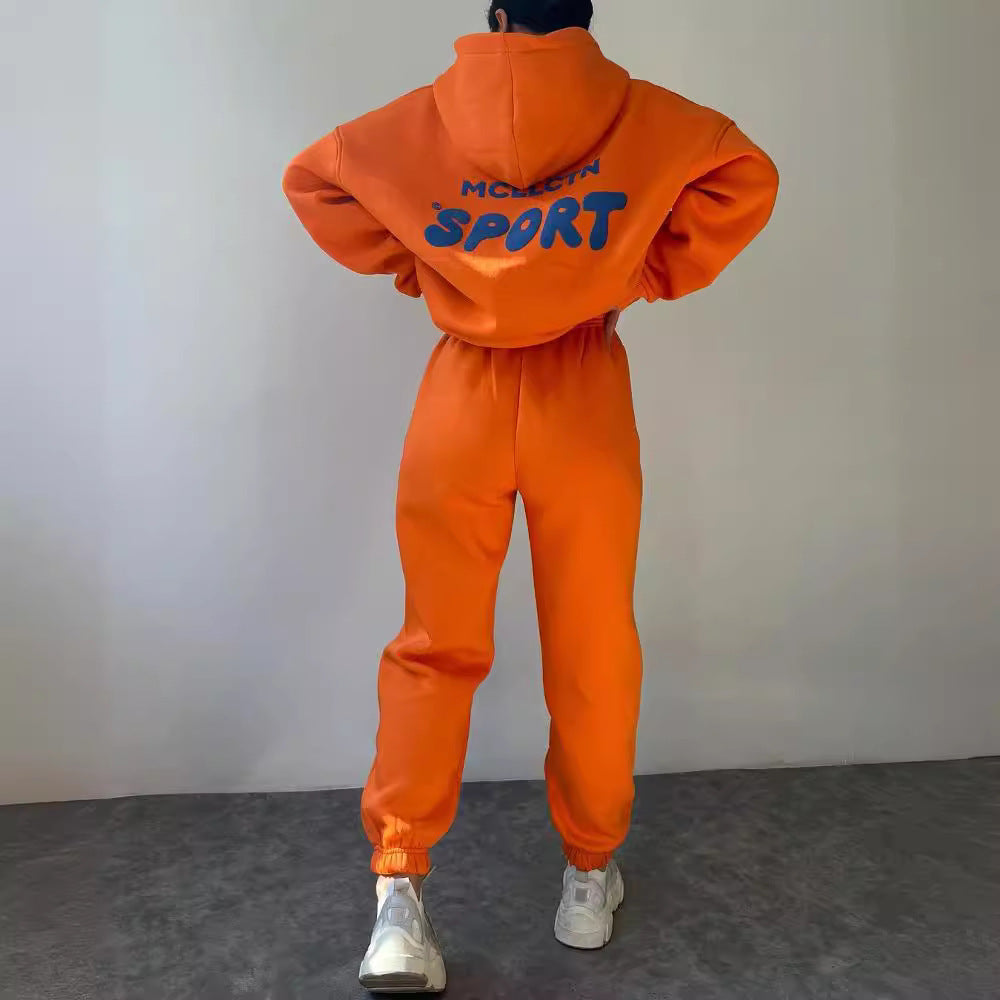 Women's Fleece Lined Graphic Hoodie Sweatpants Set
