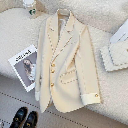Women's Blazer with Contrast Cuffs Single Breasted