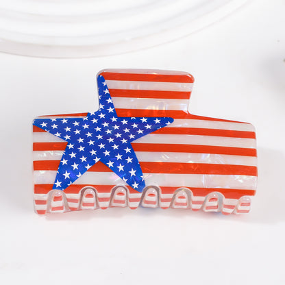 4th of July American Flag Hair Claw Clip
