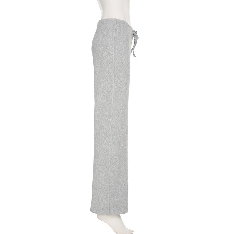Women Sexy V Neck Wrap Top Wide Leg Pants Two Piece Set