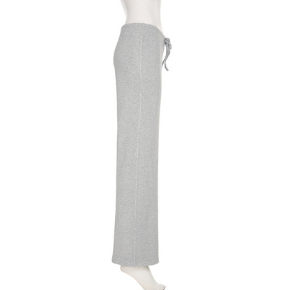 Women Sexy V Neck Wrap Top Wide Leg Pants Two Piece Set