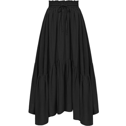 Women's High-Waisted Tiered Maxi Skirt – Vintage Boho Long Skirt