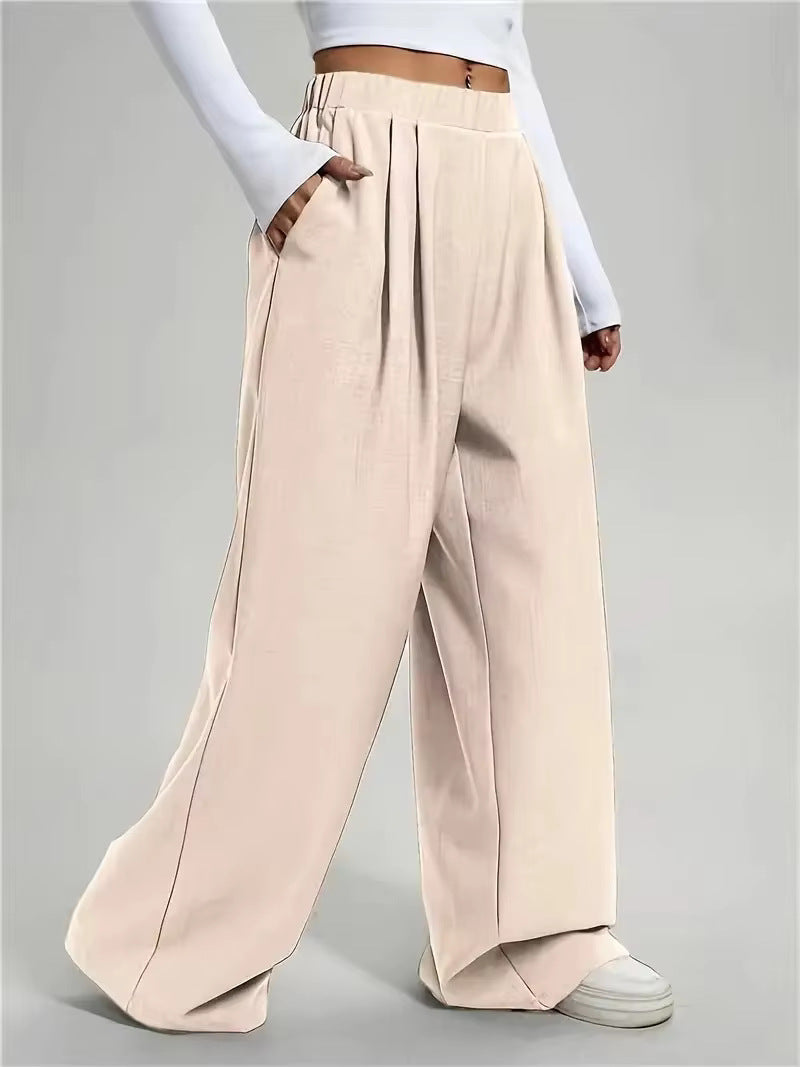 Women's Pleated Wide Leg Pants High Waisted Flowy Trousers