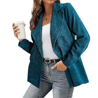Women's Corduroy Blazer Oversized Casual Jacket