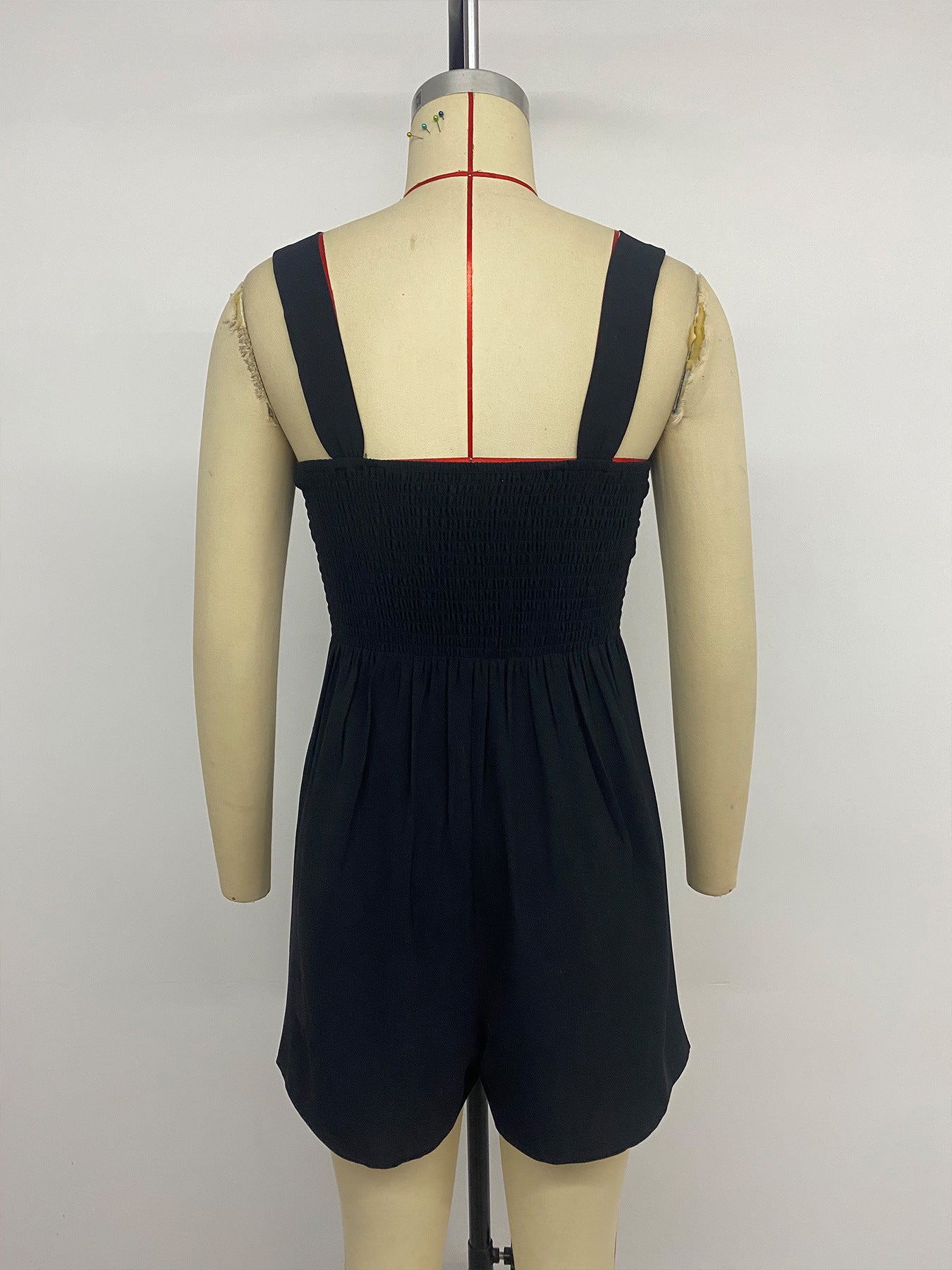 Boho Embroidered Square Neck Romper Sleeveless Jumpsuit
