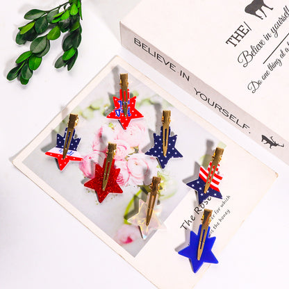 4th of July Star Hair Claw Clip Alligator Patriotic USA