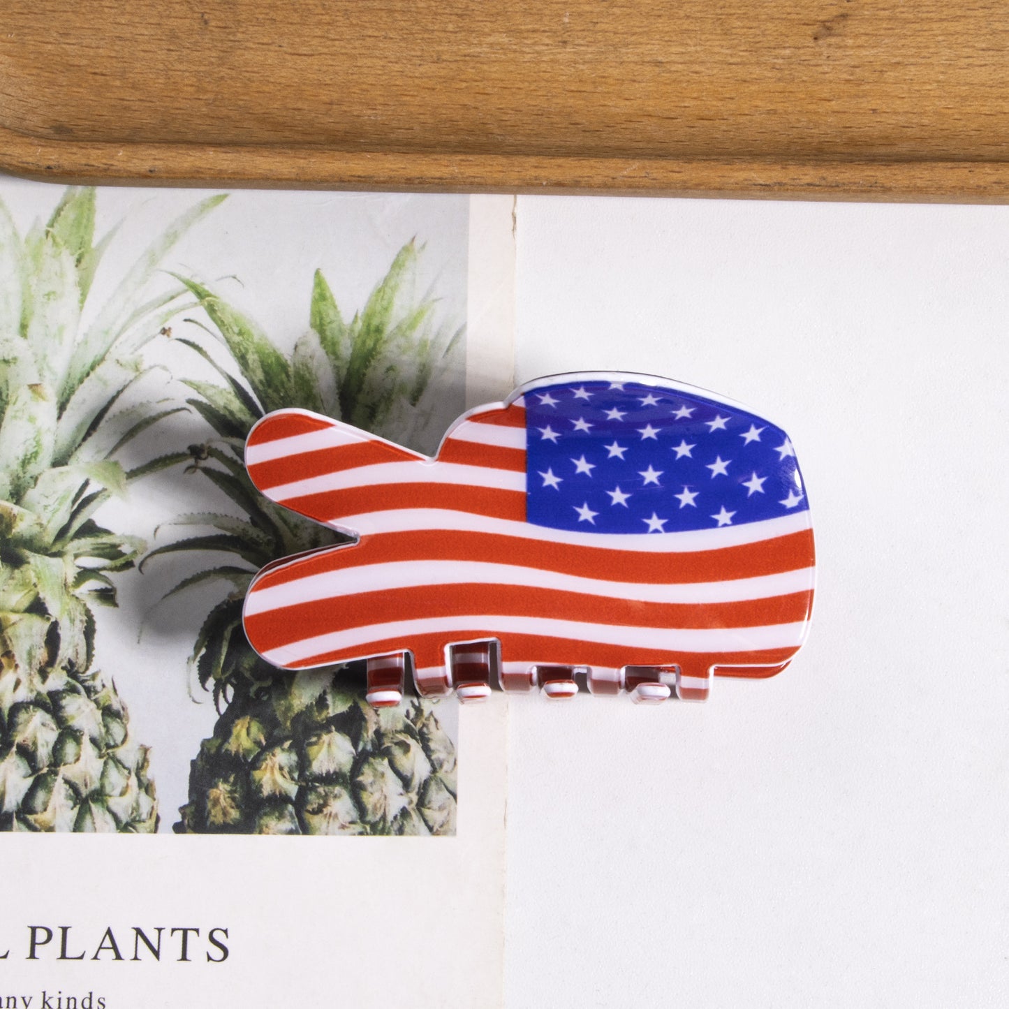 4th of July American Flag Hair Claw Clip USA