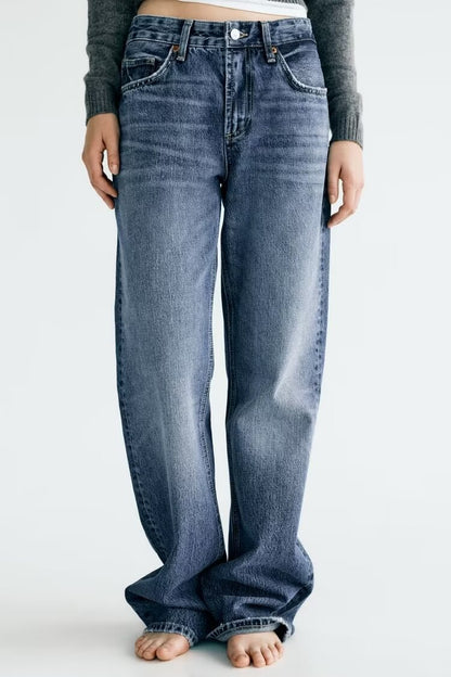 Women's Vintage High Waisted Wide Leg Jeans
