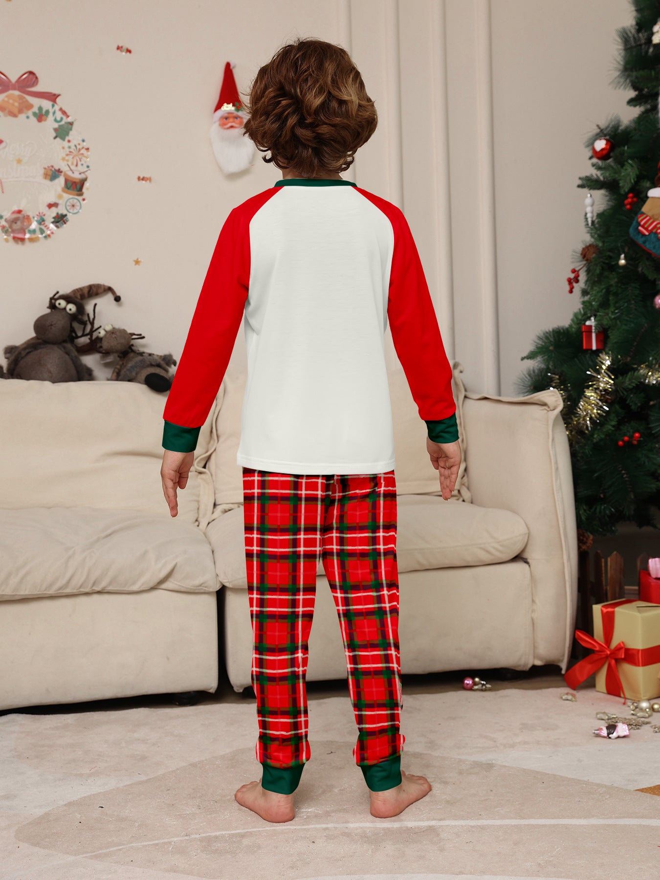 Christmas Gift Plaid Letter Parent-child Package Printed Christmas Pajamas