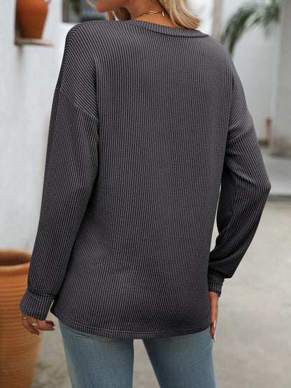 Colorblock V-Neck Loose T-Shirt Casual Style for Summer