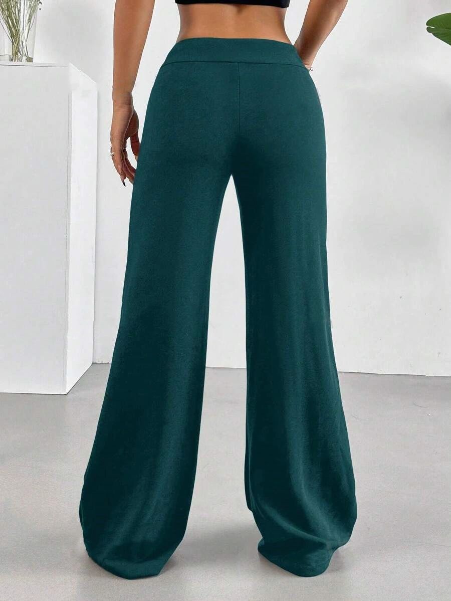 Black High Waist Wide Leg Palazzo Pants for Women