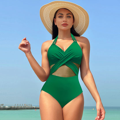 2025 New Women's One-Piece Swimsuit | Cross-Back Bikini Style