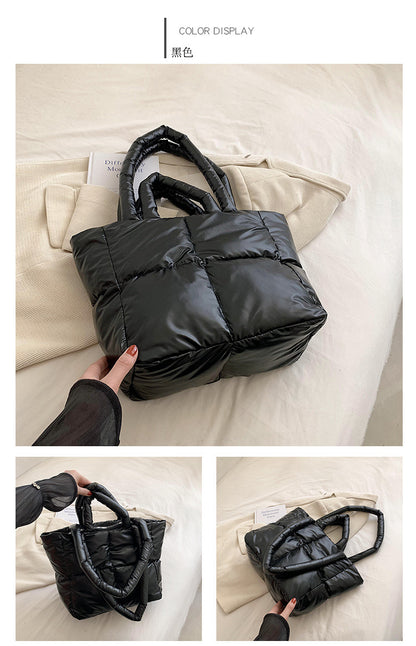 Light Down Cotton Padded Shoulder Padding Tote Bag