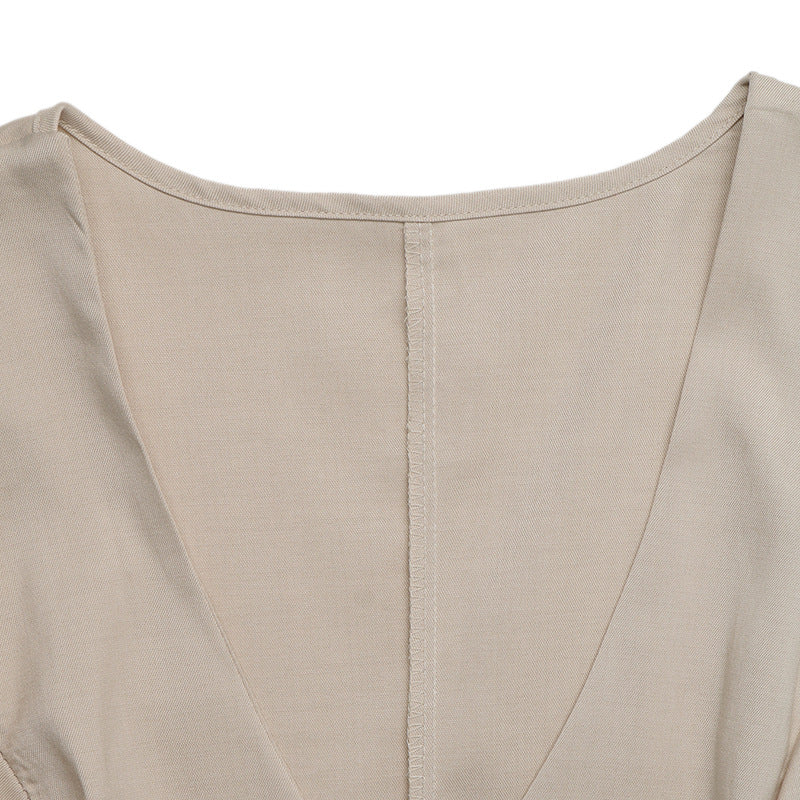 Linen Look Wrap Vest and Wide Leg Shorts Set