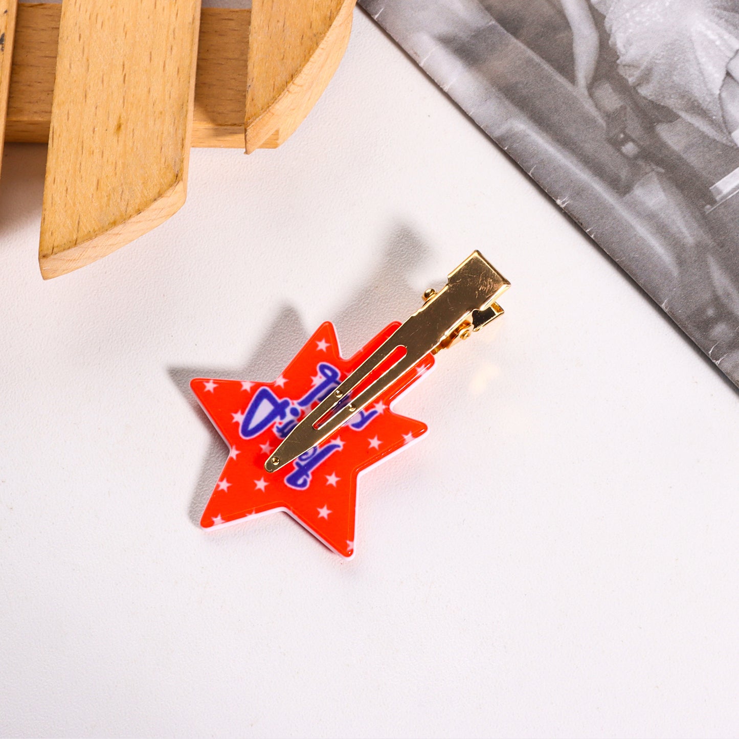 4th of July Star Hair Claw Clip Alligator Patriotic USA
