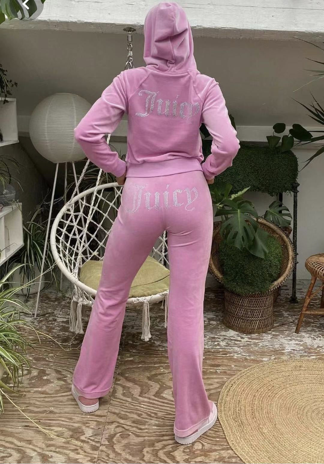 Women’s Y2K Rhinestone Velour Tracksuit Lounge Set
