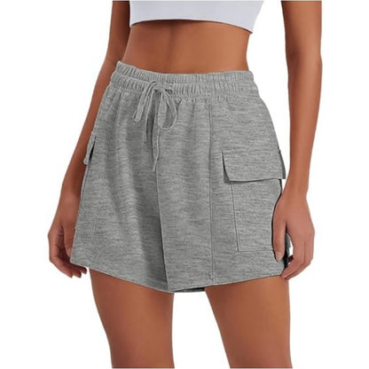 Women's High-Waisted Drawstring Cargo Shorts – Casual Summer Shorts