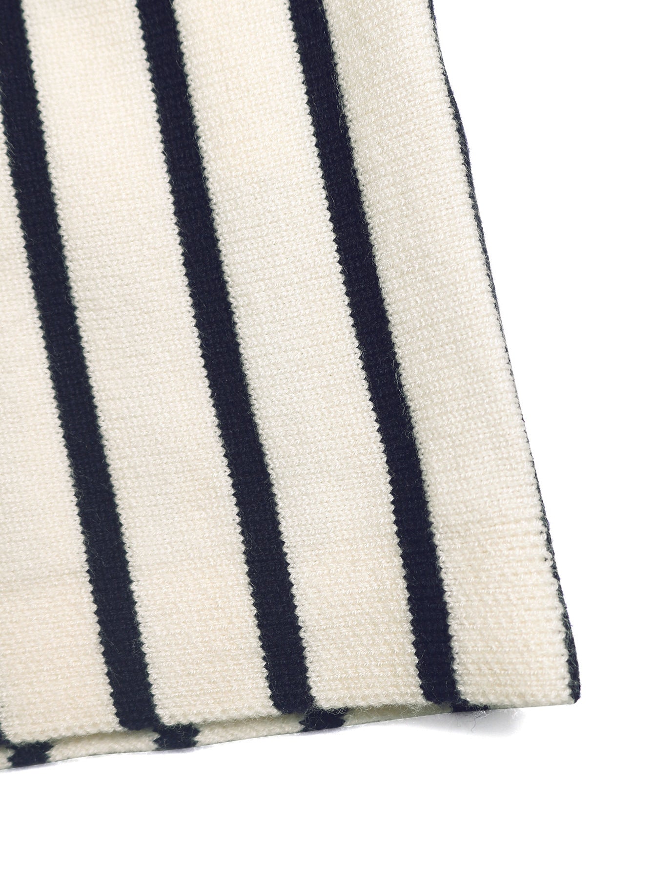 Striped Cropped Cardigan Button Knit V Neck Top