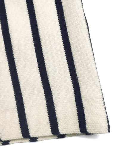 Striped Cropped Cardigan Button Knit V Neck Top
