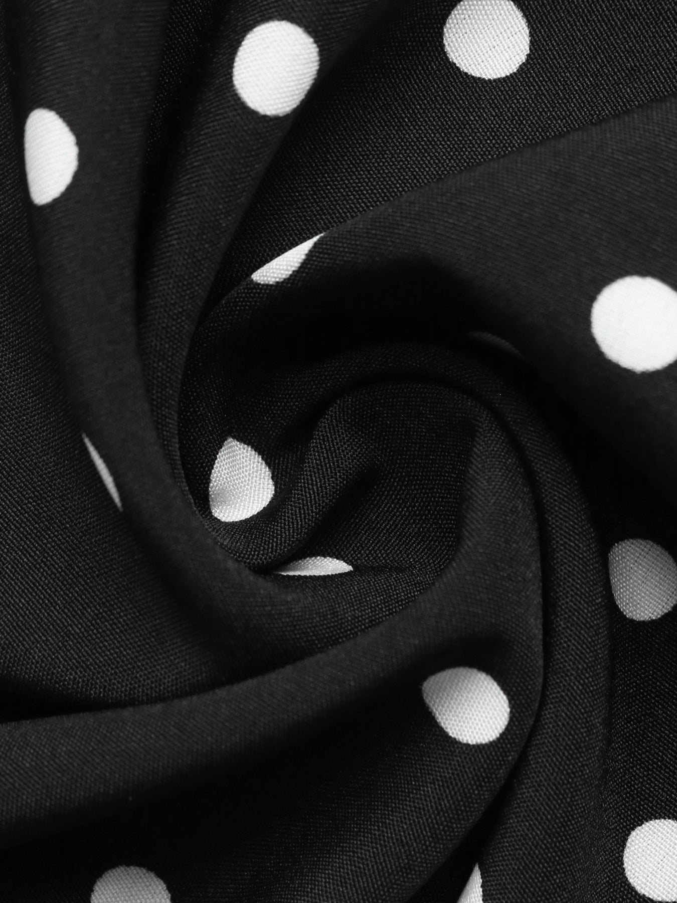 Polka Dot Contrast Collar Long Sleeve Mini Dress