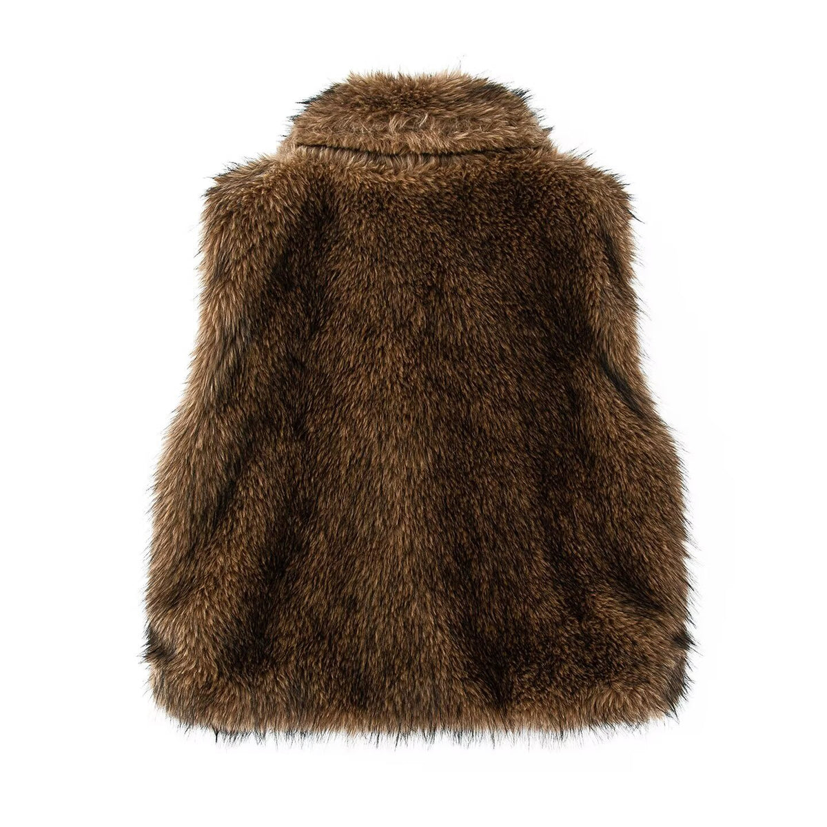 Women's Long Faux Fur Vest Sleeveless Lapel Winter Chic
