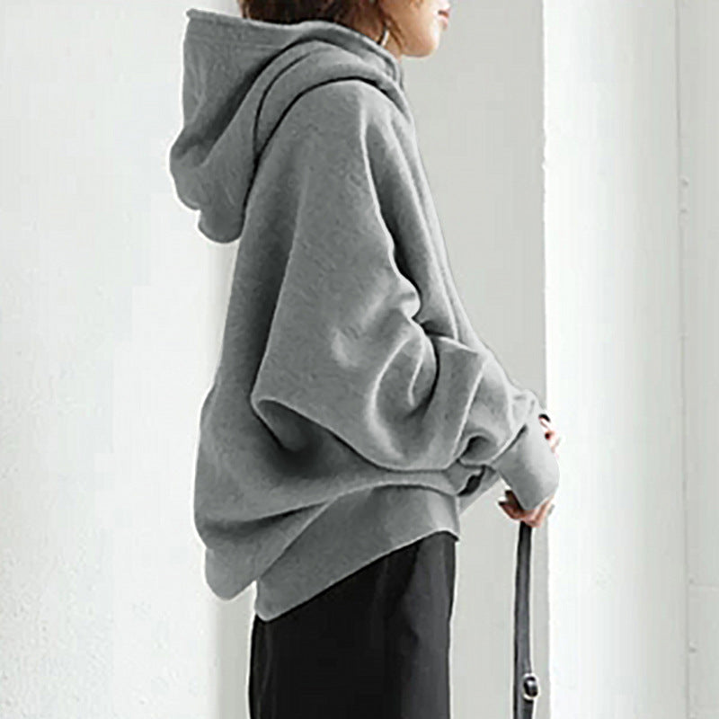 Womens Oversized Zip Up Fleece Hoodie Jacket