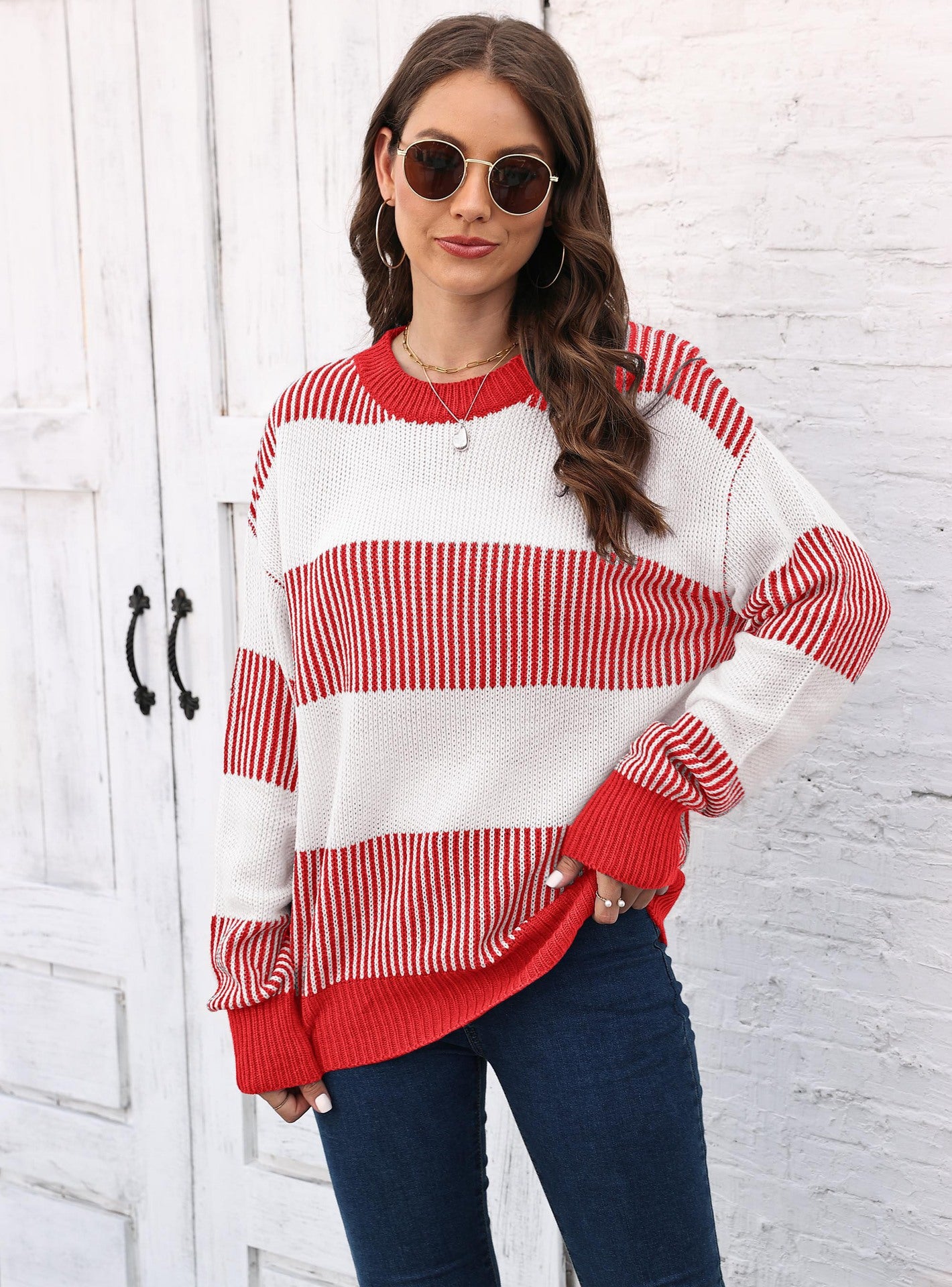 Plus Size Colorblock Striped Sweater | Cozy Fall/Winter Knit