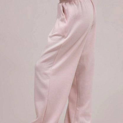 Pink Hoodie Wide Leg Sweatpants Lounge Set