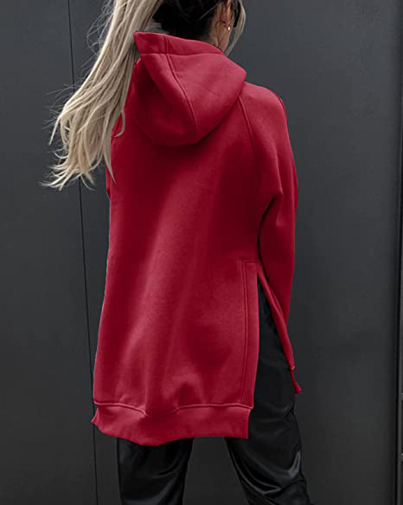 Women's Oversized Fleece Hoodie Tunic Pocket Pullover