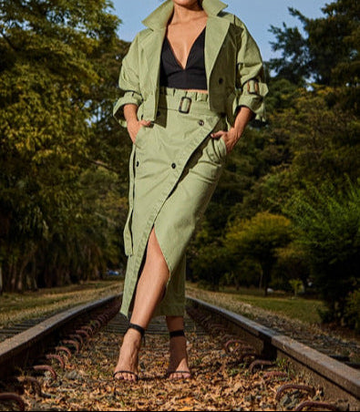 Women's 2 Piece Crop Blazer & Pants Set Casual Chic