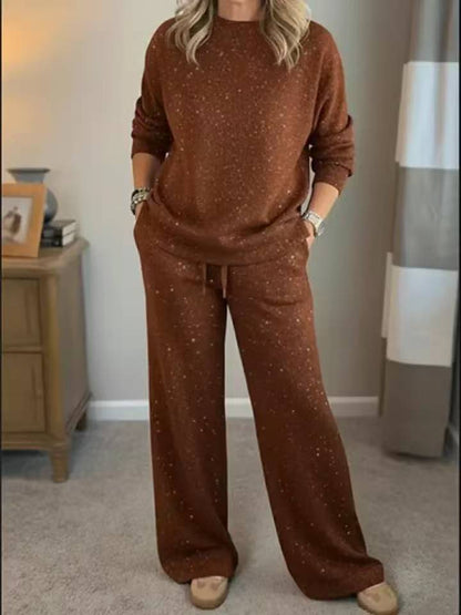 Womens Sparkle Sweatshirt & Pants Lounge Set