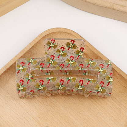 Assorted Christmas Clear Jelly Hair Claw Clips