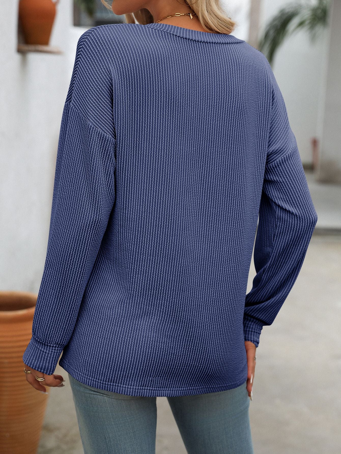 Colorblock V-Neck Loose T-Shirt Casual Style for Summer