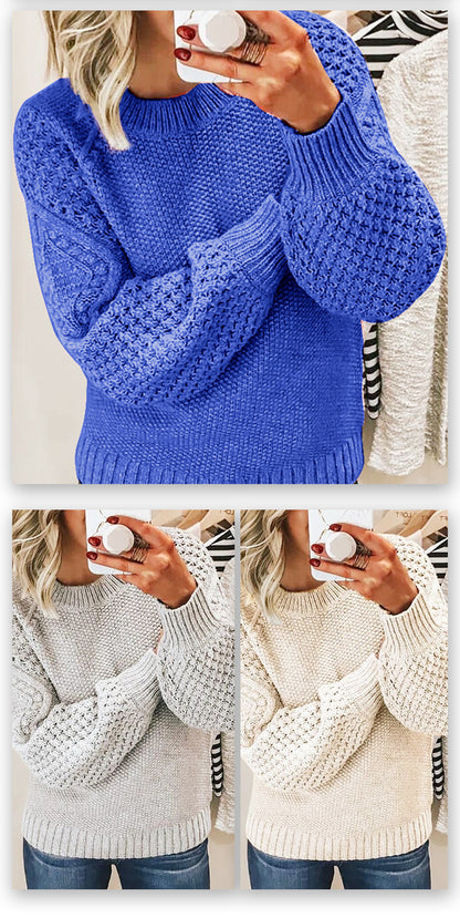 Cozy Chunky Knit Oversized Lantern Sleeve Sweater