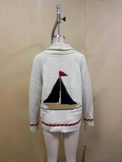 Vintage Oversized Animal Open Front Cardigan