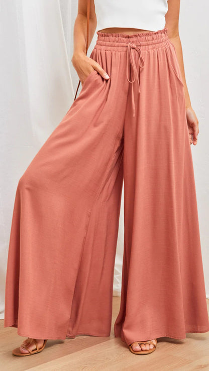 Women's High Waist Palazzo Pants Wide Leg Casual Summer