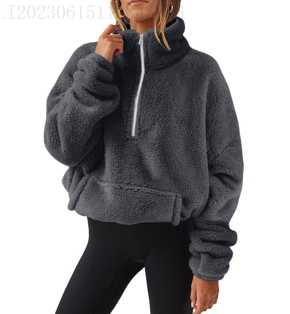 Women's Oversized Sherpa Quarter Zip Pullover