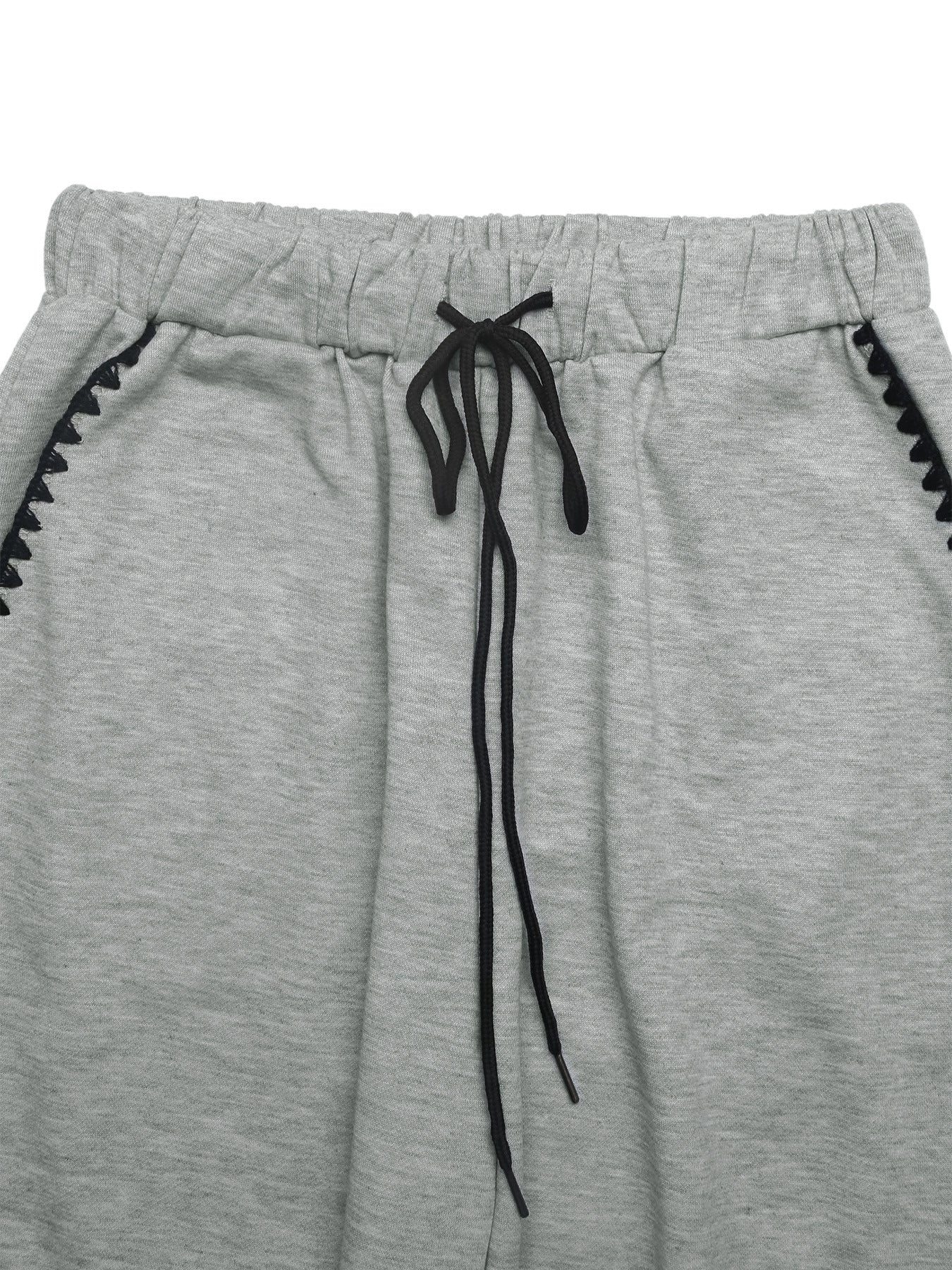 High Waist Wide Leg Contrast Stitch Sweatpants