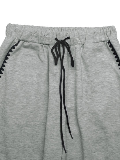 High Waist Wide Leg Contrast Stitch Sweatpants