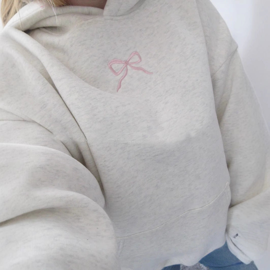 Women's Coquette Bow Oversized Hoodie Pullover