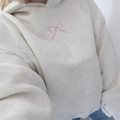 Women's Coquette Bow Oversized Hoodie Pullover