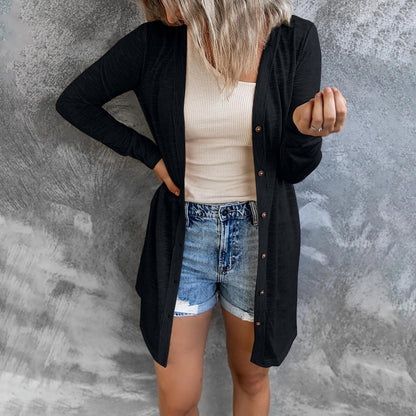 Women's Lightweight Long Sleeve Button Down Solid Cardigan