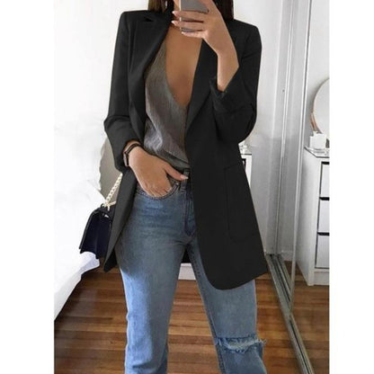 Womens Casual Blazer Long Sleeve Open Front Jacket