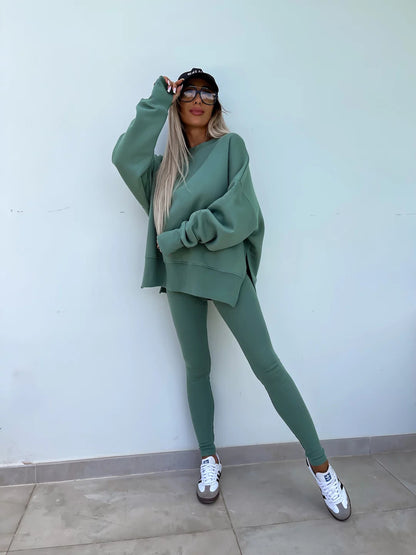Oversized Sweatshirt and Leggings Two Piece Set